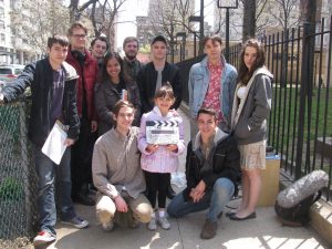 Sophia Zalipsky with "Queen's Gambit" director, Taylor Hudson (bottom left) and his NYU Tisch film crew including renowned film director and producer of El Dorado Productions, Casey Bader (bottom right).